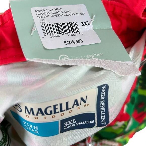 NWT Magellan Outdoors Men's Fish Gear Swim Trunks Holiday Camo Shorts Size 3X - Picture 5 of 6